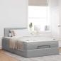 Preview: Ottoman-Bett mit Matratze Hellgrau 120x190 cm Stoff
