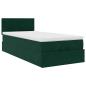 Preview: Ottoman-Bett mit Matratze Dunkelgrün 90x190 cm Samt