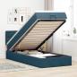 Preview: ARDEBO.de - Ottoman-Bett mit Matratze Dunkelblau 90x190 cm Samt