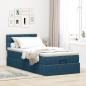 Preview: Ottoman-Bett mit Matratze Dunkelblau 90x190 cm Samt