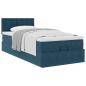 Preview: Ottoman-Bett mit Matratze Dunkelblau 90x190 cm Samt