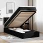 Preview: ARDEBO.de - Ottoman-Bett mit Matratzen & LEDs Schwarz 90x190 cm Kunstleder