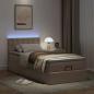 Preview: Ottoman-Bett mit Matratzen & LEDs 90x190 cm Kunstleder