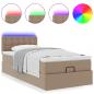 Preview: Ottoman-Bett mit Matratzen & LEDs 90x190 cm Kunstleder