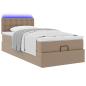 Preview: Ottoman-Bett mit Matratzen & LEDs 90x190 cm Kunstleder