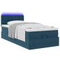 Preview: Ottomane Bett mit Matratze & LEDs Dunkelblau 80x200 cm Samt