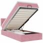 Preview: Ottomane Bett mit Matratze & LEDs Rosa 80x200 cm Samt