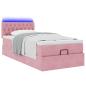 Preview: Ottomane Bett mit Matratze & LEDs Rosa 80x200 cm Samt