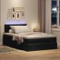 Preview: Ottomane Bett mit Matratze & LEDs Schwarz 120x190 cm Samt