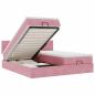 Preview: Ottoman-Bett mit Matratzen & LEDs Rosa 160x200 cm Samt