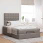 Preview: Ottoman-Bett mit Matratze Taupe 120x200 cm Stoff