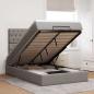 Preview: ARDEBO.de - Ottoman-Bett mit Matratze & LEDs Taupe 120x200 cm Stoff