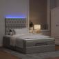 Preview: Ottoman-Bett mit Matratze & LEDs Taupe 120x200 cm Stoff