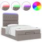 Preview: Ottoman-Bett mit Matratze & LEDs Taupe 120x200 cm Stoff