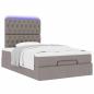 Preview: Ottoman-Bett mit Matratze & LEDs Taupe 120x200 cm Stoff