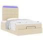Preview: Ottoman-Bett mit Matratze & LEDs Creme 120x190 cm Stoff