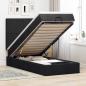 Preview: ARDEBO.de - Ottoman-Bett mit Matratze & LEDs Schwarz 90x190 cm Stoff