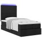 Preview: Ottoman-Bett mit Matratze & LEDs Schwarz 90x190 cm Stoff