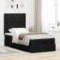 Preview: Ottoman-Bett mit Matratze Schwarz 100x200 cm Stoff