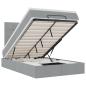 Preview: Ottoman-Bett mit Matratze & LEDs Hellgrau 120x190 cm Stoff