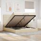 Preview: ARDEBO.de - Ottoman-Bett mit Matratze & LEDs Creme 180x200 cm Stoff