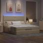 Preview: Ottoman-Bett mit Matratze & LEDs Creme 180x200 cm Stoff