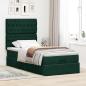 Preview: Ottoman-Bett mit Matratzen Dunkelgrün 90x190 cm Samt