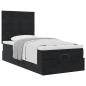 Preview: Ottoman-Bett mit Matratzen Schwarz 100x200 cm Samt