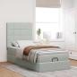 Preview: Ottoman-Bett mit Matratzen Hellgrau 100x200 cm Samt