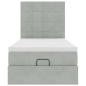 Preview: Ottoman-Bett mit Matratzen Hellgrau 90x190 cm Samt
