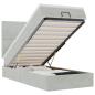 Preview: Ottoman-Bett mit Matratzen & LEDs Hellgrau 90x190 cm Samt