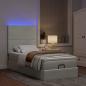 Preview: Ottoman-Bett mit Matratzen & LEDs Hellgrau 90x190 cm Samt