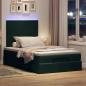 Preview: Ottoman-Bett mit Matratzen & LEDs Dunkelgrün 120x190 cm Samt