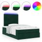 Preview: Ottoman-Bett mit Matratzen & LEDs Dunkelgrün 120x190 cm Samt