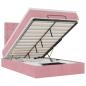 Preview: Ottoman-Bett mit Matratzen & LEDs Rosa 120x190 cm Samt