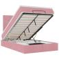 Preview: Ottoman-Bett mit Matratzen & LEDs Rosa 120x190 cm Samt