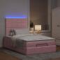 Preview: Ottoman-Bett mit Matratzen & LEDs Rosa 120x190 cm Samt
