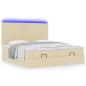 Preview: Ottoman-Bett mit Matratzen & LEDs Creme 180x200 cm Stoff