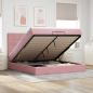 Preview: ARDEBO.de - Ottoman-Bett mit Matratzen Rosa 200x200 cm Samt