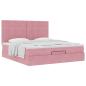 Preview: Ottoman-Bett mit Matratzen Rosa 200x200 cm Samt