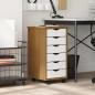 Preview: ARDEBO.de - Rollschrank mit Schubladen MOSS Honigbraun Massivholz Kiefer