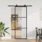Preview: ARDEBO.de - Schiebetür mit Beschlag 76x205 cm ESG-Glas & Aluminium