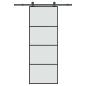 Preview: ARDEBO.de - Schiebetür mit Beschlag 76x205 cm ESG-Glas & Aluminium