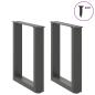 Preview: Couchtischbeine U-Form 2 Stk. Anthrazit 38x(42-43) cm Stahl