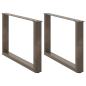 Preview: ARDEBO.de - Couchtischbeine U-Form 2 Stk. Naturstahl 60x(42-43) cm Stahl