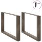 Preview: Couchtischbeine U-Form 2 Stk. Naturstahl 60x(42-43) cm Stahl