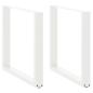Preview: Esstischbeine U-Form 2 Stk. Weiß 80x(72-73) cm Stahl