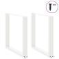 Preview: Esstischbeine U-Form 2 Stk. Weiß 80x(72-73) cm Stahl