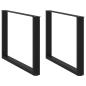 Preview: Esstischbeine U-Form 2 Stk. Schwarz 100x(72-73) cm Stahl