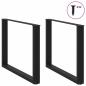 Preview: Esstischbeine U-Form 2 Stk. Schwarz 100x(72-73) cm Stahl